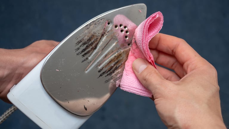 a person holding a cloth and a cloth