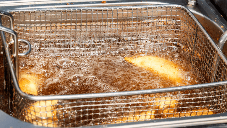 a fryer frying in a fryer