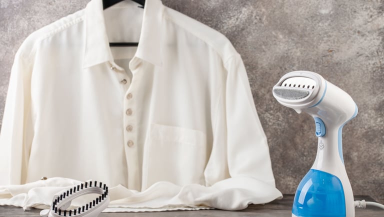 a white shirt and a white shirt with a blue and white shirt