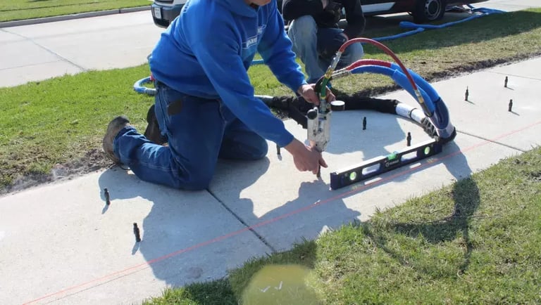 Concrete contractor leveling sidewalk in Warner Robins, GA