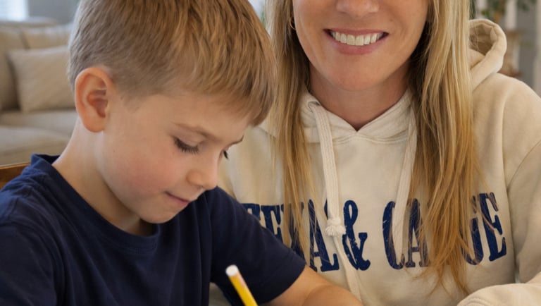 Child working on fine motor skills for writing during OT