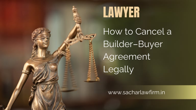 How to Cancel a Builder–Buyer Agreement Legally