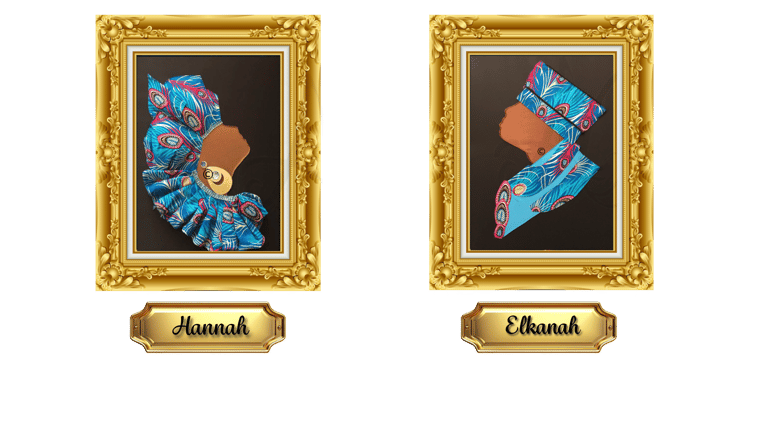 Hannah and Elkanah, Faith-based couple art symbolizing godly marriage 
