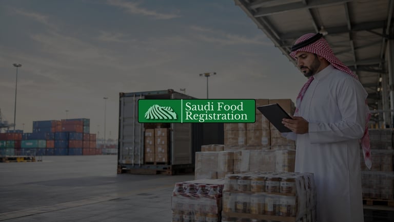 SFDA importer reviewing Saudi food shipment documents at port warehouse