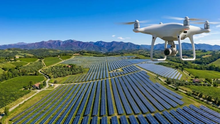 Termografia con drone per impianti fotovoltaici industriali in Liguria,Piemonte,Lombardia ed Emilia