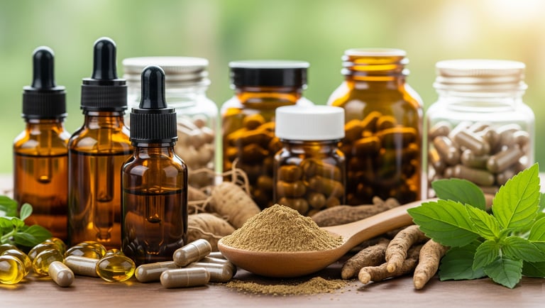 a variety of bottles of medicine and pills