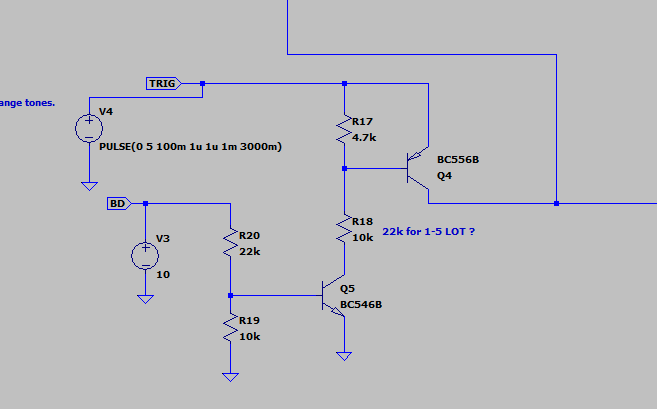 TR-808 LTSPICE Trigger circuit