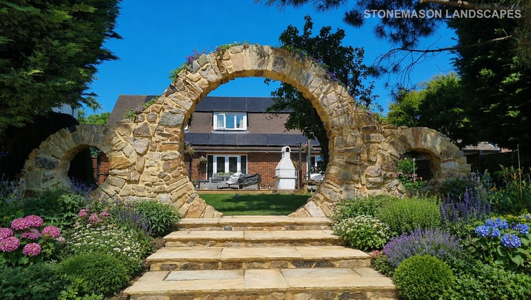 Bespoke Garden Triple Moon Gate - Brentwood Shenfield Upminster Hornchurch