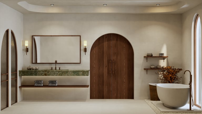 Contemporary villa washroom Dubai