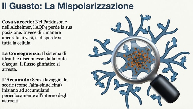 Mispolarizzazine dell'acquaporina-4