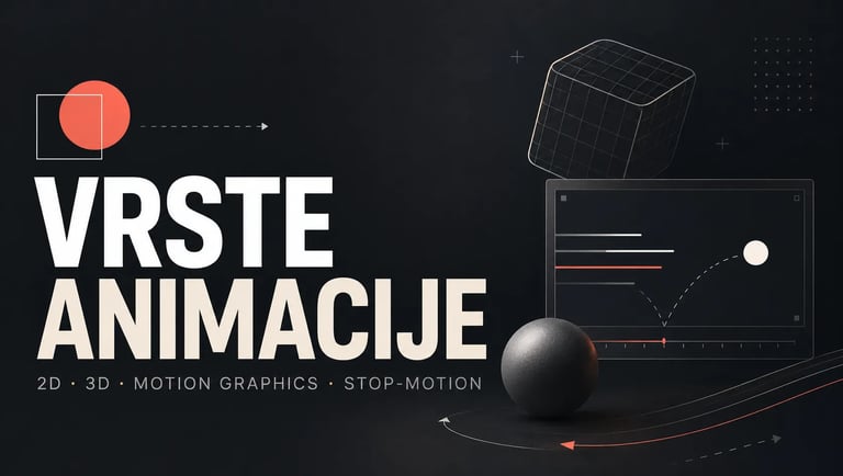 Vrste animacije: 2D, 3D, motion graphics i stop-motion
