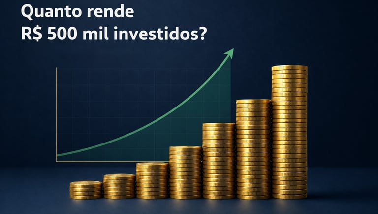 Simulação de quanto rende 500 mil investidos com crescimento de patrimônio