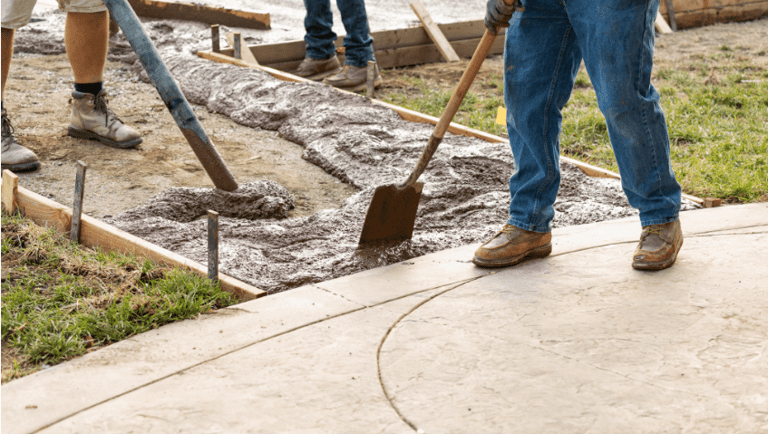 concrete walkway installation