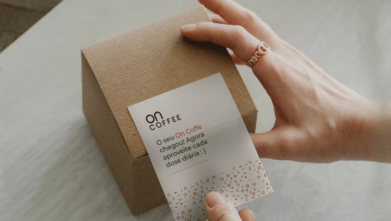 Projeto On Coffee – Projeto de Identidade de marca feito pelo Estúdio Criativo Voluca