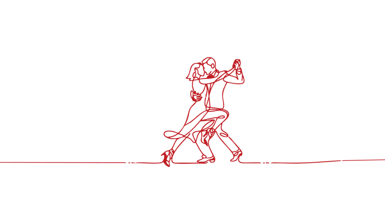 Allure Dance Studios dancers silhouette red
