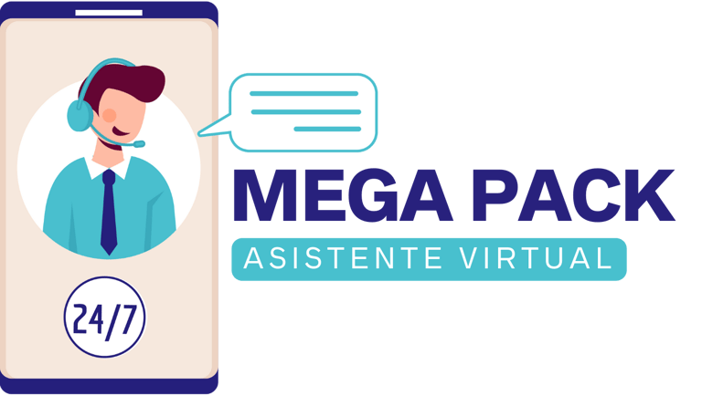 a phone with a headset and a phone with a message that says mega pack
