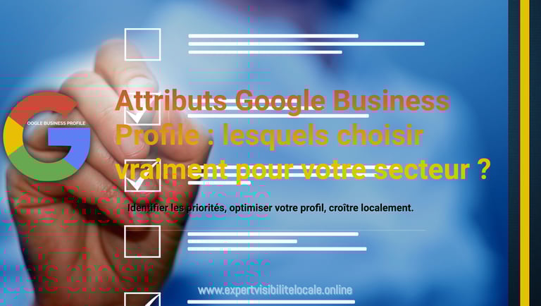 image choix des attributs sur Google Business Profile