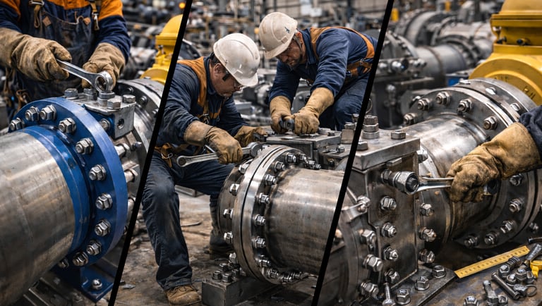 Flanšinių jungčių surinkimas ir montavimas