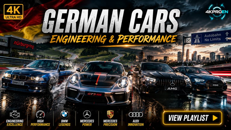     German car reviews and driving experiences in cinematic 4K.
