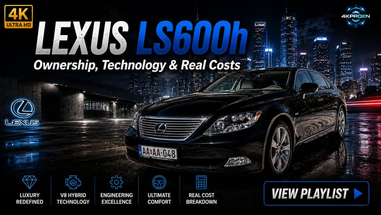 In-depth 4K Lexus LS600h ownership review covering hybrid technology, reliability and real ownership