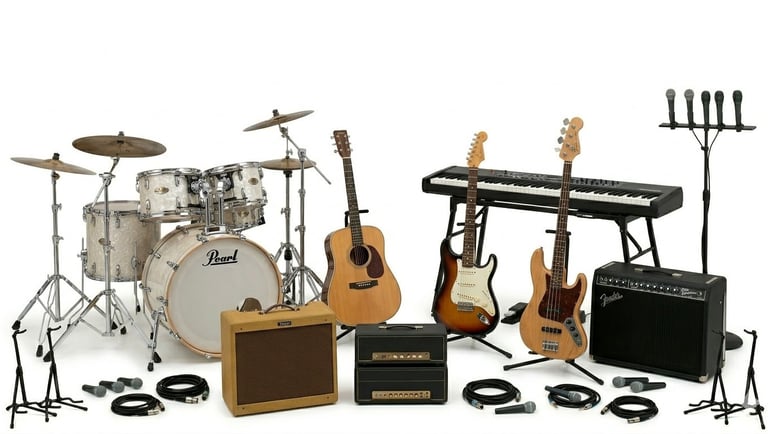a variety of music instruments