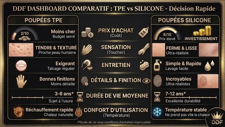 comparaison TPE et silicone Dolls