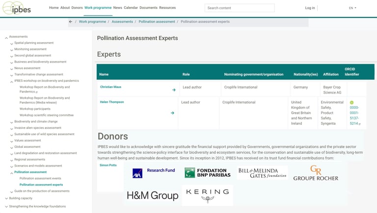 PESTICIDES LOBBYING IPBES