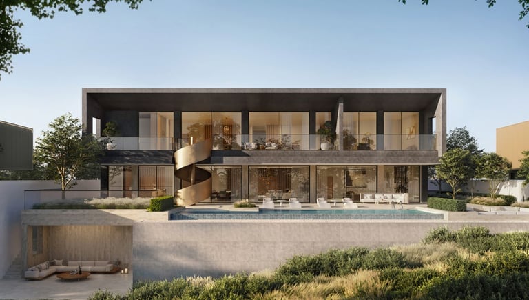 Waterfront villas in Nawayef West featuring panoramic balconies