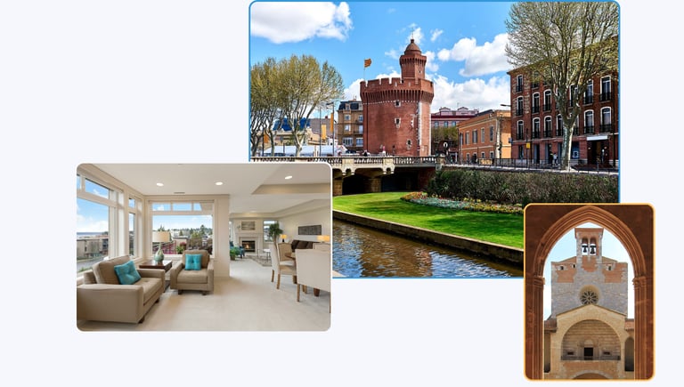 Image de perpignan et d'un appartement rénové