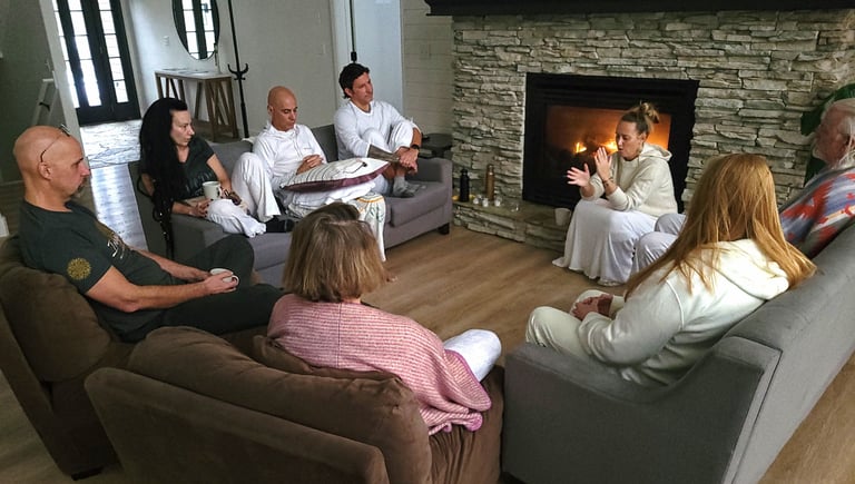 Aubrielle leading a powerful discussion at the a retreat