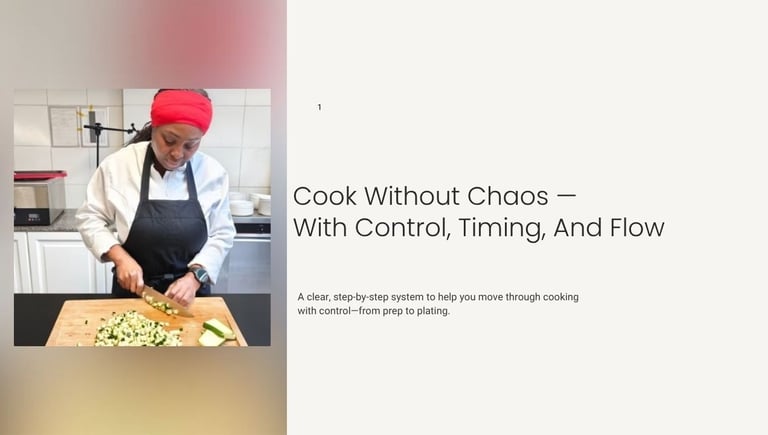 Chef Viviane preparing vegetables – Calm Kitchen System cooking guide