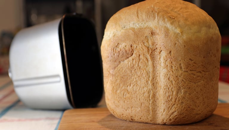 a loafed loafed bread on a cutting board
