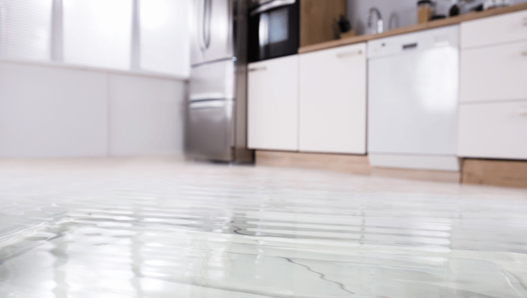 a kitchen floor with a glass flooring and a glass floor