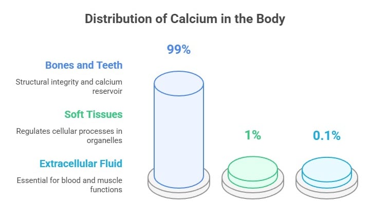 calcium distribution in body