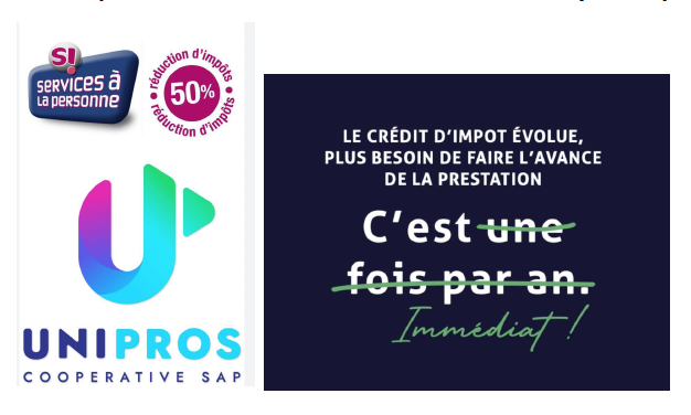 Adhérent UNIPROS-Crédit d'impôts de 50 % sur le nettoyage de vitres pour particuliers.