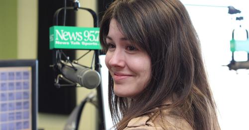 Jenn at News 95.7 - photo courtesy Scott Simpson