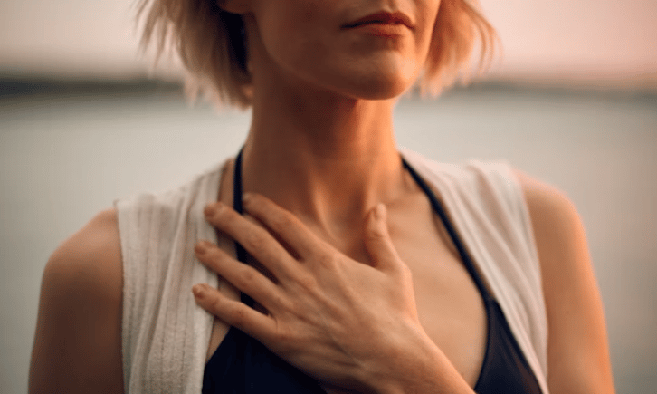 a woman with a white top and a black top