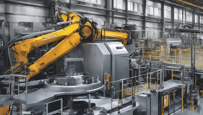 A man working on a machine in a factory