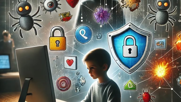 imagem ilustrando um jovem dependente das redes sociais e inteligência artificial.