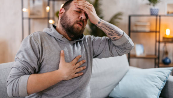 Man having heart attack