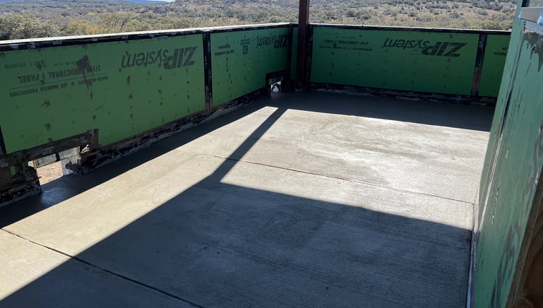 Roof terrace after pour 1.5" of concrete.