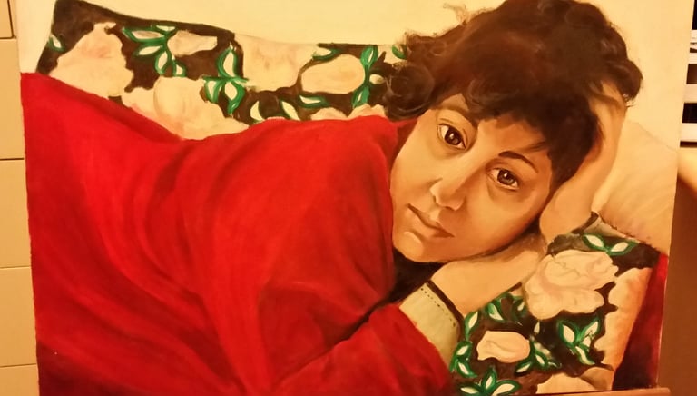 dipinto di donna distesa