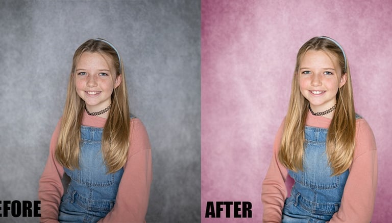 Portrait before and after 