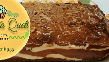 Pbudín chocolate crema pastelera, fosh pecanas nueces Queti Lima Peru