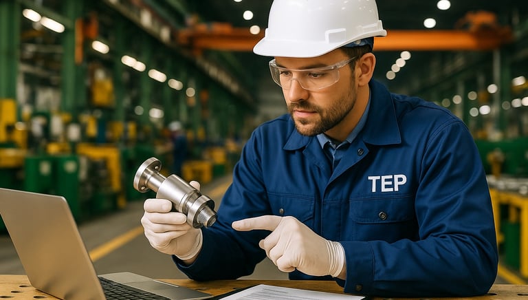 a man in a hard hat and gloves holding a camera