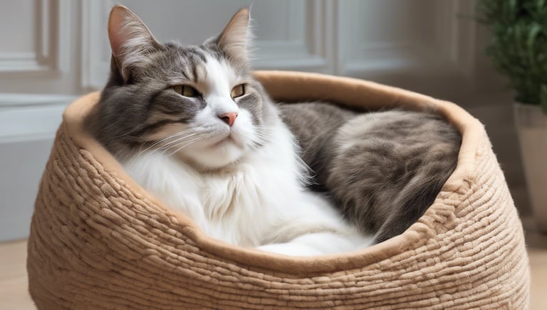 a cat in a basket basket weave basket