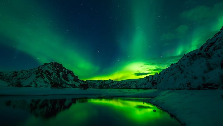 Iceland elopement with northern lights