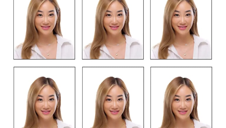 I.D Visa Photos Dubai - a woman with a white shirt and a white shirt