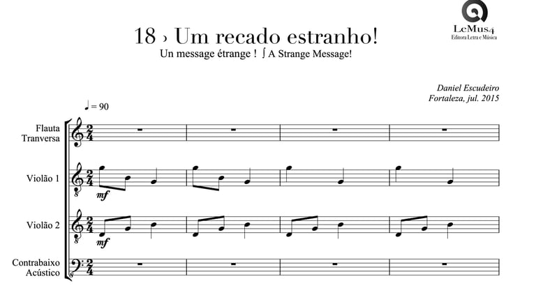 Imagem: parte completa de "Um recado estranho" do livro "violão em letra e música".