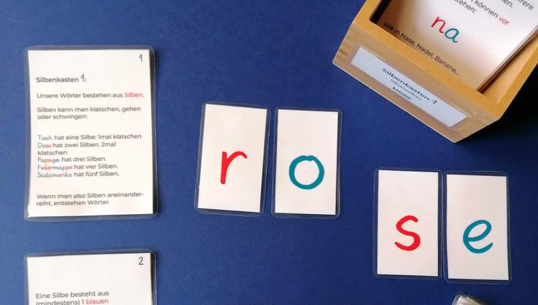 Silben legen aus Buchstabenkärtchen